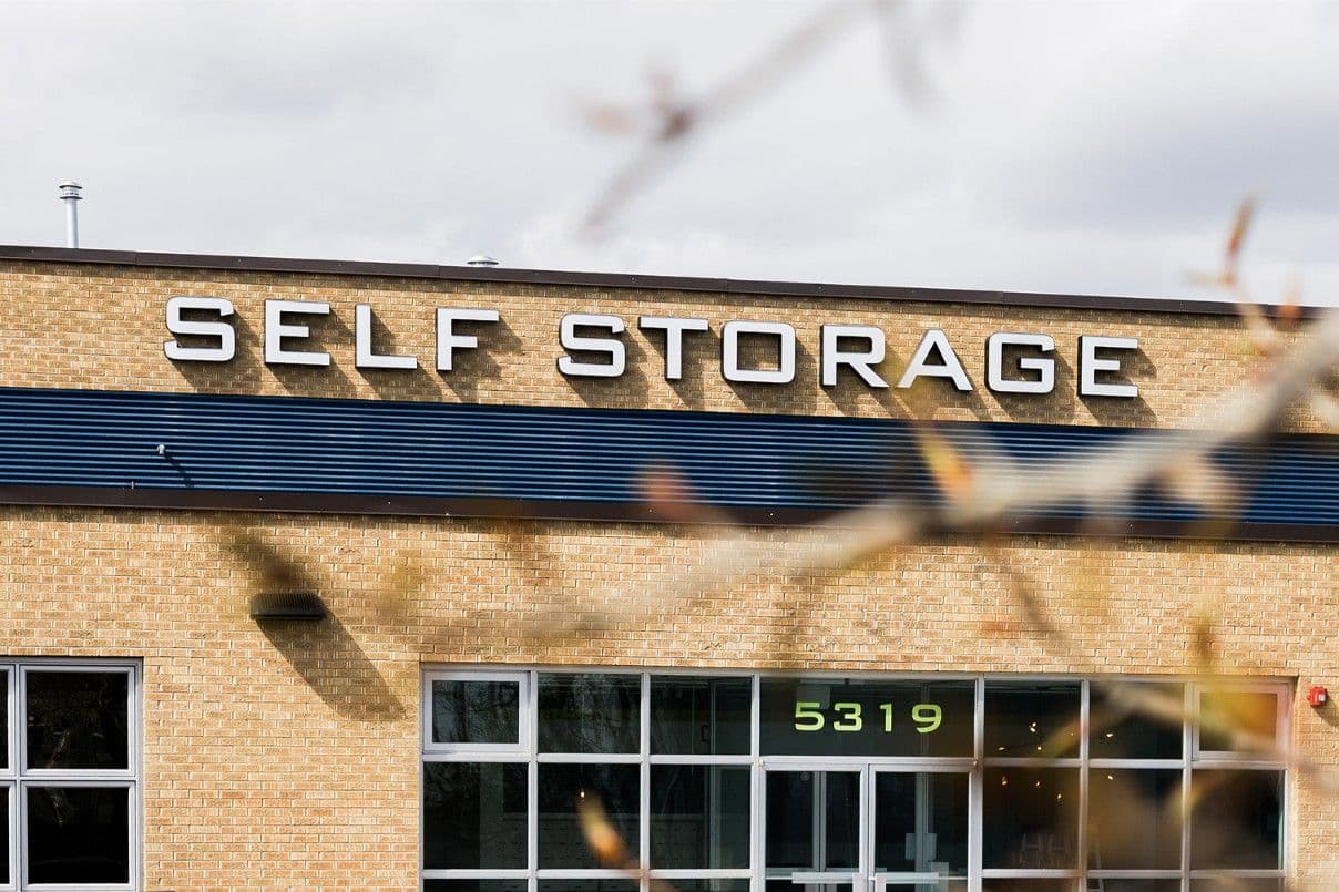 CityBox Manchester storefront at 5319 3 St SE with the Self Storage sign